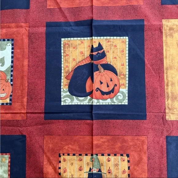 VTG Boo Kitty Halloween Fabric Cat Trick Treat Teresa Kogut SSI 1yd+26"x43" - Picture 9 of 13